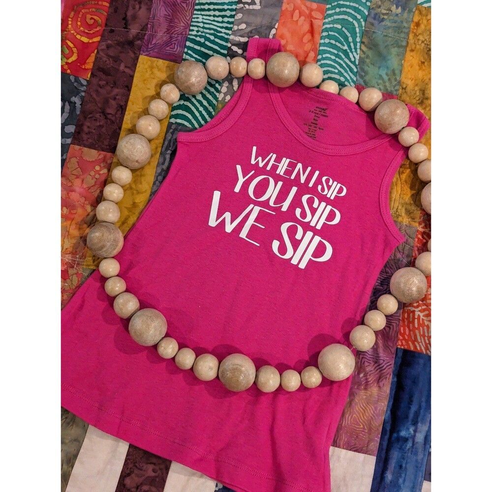 Baby girl summer tank dress when I sip... Size 6-9 months brand new